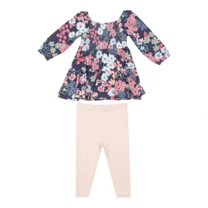 Shop All | Cap Sleeve Dress And Rib Legging - Japonisme Blossom Floral - CaringForTots - Professional Baby and Children's Products | Caring for Growth, Caring for Every Moment
