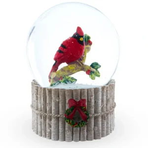 Shop All | Cardinal's Wintery Serenade: Musical Water Globe With Red Cardinal On Birch Tree And Wreath - CaringForTots - Professional Baby and Children's Products | Caring for Growth, Caring for Every Moment