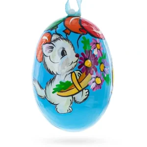 Shop All | Cat With Balloon And Flowers Wooden Christmas Ornament 3 Inches - CaringForTots - Professional Baby and Children's Products | Caring for Growth, Caring for Every Moment