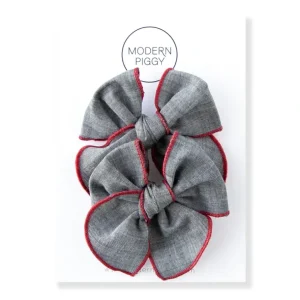 Shop All | Chambray | Pigtail Set - Petite Party Bow - CaringForTots - Professional Baby and Children's Products | Caring for Growth, Caring for Every Moment