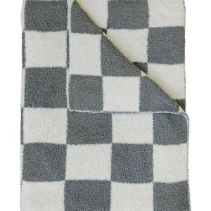 Shop All | Charcoal Checkered Plush Blanket - CaringForTots - Professional Baby and Children's Products | Caring for Growth, Caring for Every Moment