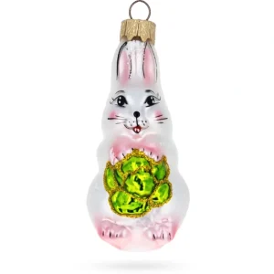 Shop All | Charming Bunny With Cabbage Glass Christmas Ornament - CaringForTots - Professional Baby and Children's Products | Caring for Growth, Caring for Every Moment