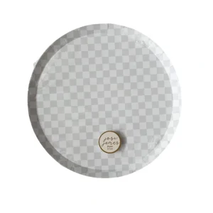 Shop All | Checkered Light Gray Plate, Xl (set Of 8) - CaringForTots - Professional Baby and Children's Products | Caring for Growth, Caring for Every Moment