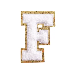 Shop All | 3" Chenille Sparkle Letter Patches White - CaringForTots - Professional Baby and Children's Products | Caring for Growth, Caring for Every Moment