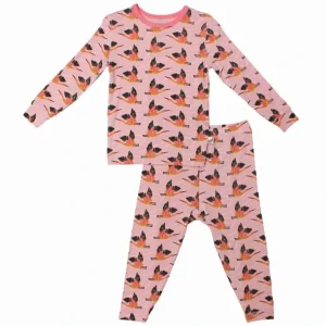 Shop All | Cherry Blossom Cranes Pajama Set (2t-8y) - CaringForTots - Professional Baby and Children's Products | Caring for Growth, Caring for Every Moment