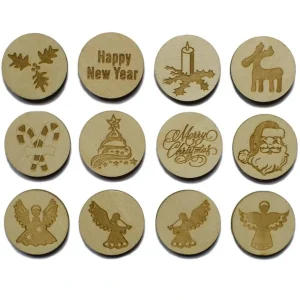 Shop All | 12 Christmas Laser Engraved Unfinished Wooden Circle Round Cutouts 1.15 Inches - CaringForTots - Professional Baby and Children's Products | Caring for Growth, Caring for Every Moment