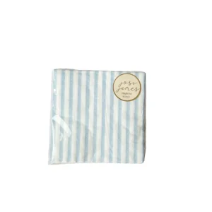 Shop All | Classic Stripe Baby Blue Large Napkin (set Of 16) - CaringForTots - Professional Baby and Children's Products | Caring for Growth, Caring for Every Moment