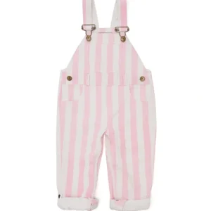 Shop All | Classic Wide Stripe Denim Overalls - Pink - CaringForTots - Professional Baby and Children's Products | Caring for Growth, Caring for Every Moment
