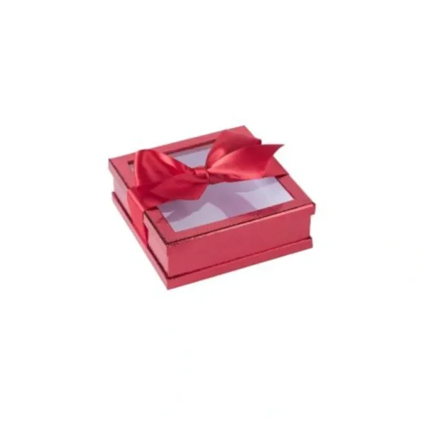 Shop All | Clear Window Gift Boxes Red 6" X 6" X 2" 6 Pack With Ribbon - CaringForTots - Professional Baby and Children's Products | Caring for Growth, Caring for Every Moment