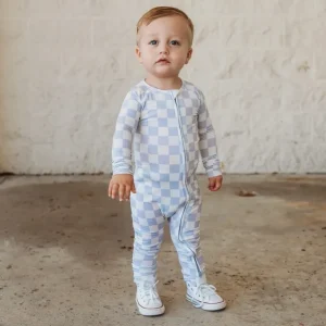 Shop All | Cloudy Checkers Dream Romper - CaringForTots - Professional Baby and Children's Products | Caring for Growth, Caring for Every Moment