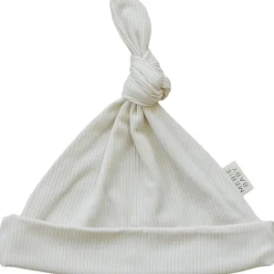 Shop All | Cream Ribbed Bamboo Newborn Knot Hat - CaringForTots - Professional Baby and Children's Products | Caring for Growth, Caring for Every Moment