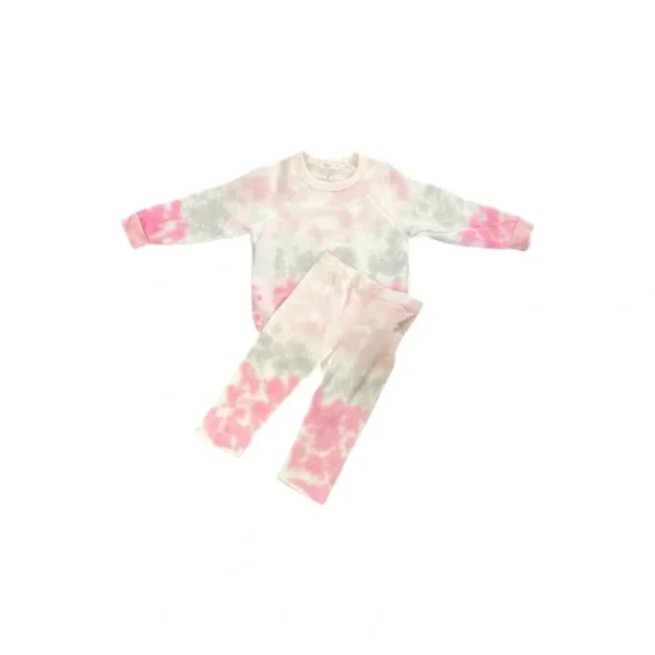 Shop All | Crew Legging Set - Pink Grey Tie Dye - CaringForTots - Professional Baby and Children's Products | Caring for Growth, Caring for Every Moment