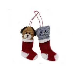 Shop All | Crochet Puppy And Kitten Ornaments- Set Of 2 - CaringForTots - Professional Baby and Children's Products | Caring for Growth, Caring for Every Moment