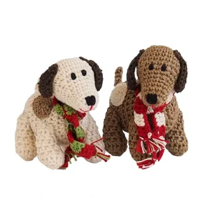 Shop All | Crochet Spotted Dog Ornament- Set Of 2 - CaringForTots - Professional Baby and Children's Products | Caring for Growth, Caring for Every Moment