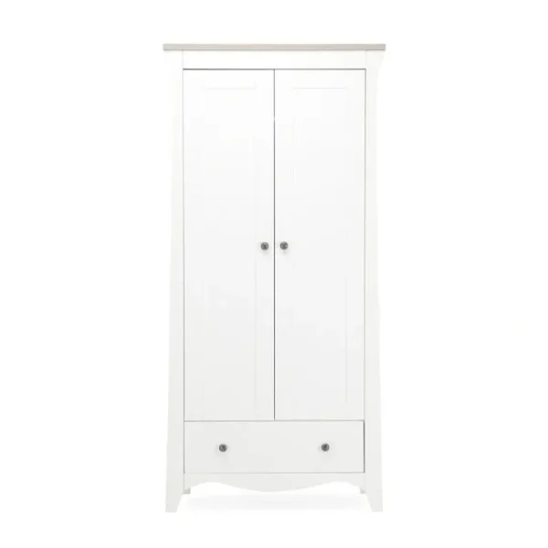 Shop All | CuddleCo Clara 2-Door Double Wardrobe - White/Ash - CaringForTots - Professional Baby and Children's Products | Caring for Growth, Caring for Every Moment