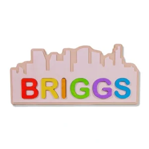 Shop All | Custom Personalized Wooden Name Puzzle - Skyline Landscape - CaringForTots - Professional Baby and Children's Products | Caring for Growth, Caring for Every Moment