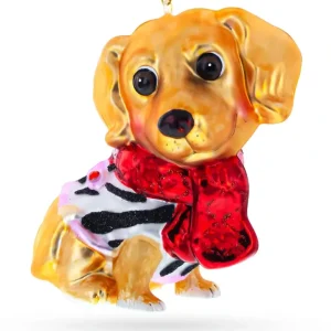 Shop All | Cute Golden Retriever Puppy In Red Scarf - Blown Glass Christmas Ornament - CaringForTots - Professional Baby and Children's Products | Caring for Growth, Caring for Every Moment