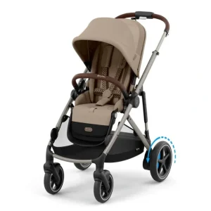 Shop All | CYBEX e-Gazelle S Pushchair - Almond Beige - CaringForTots - Professional Baby and Children's Products | Caring for Growth, Caring for Every Moment