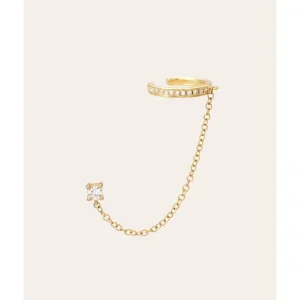 Shop All | Diamond Ear Cuff With Diamond Stud Chain - CaringForTots - Professional Baby and Children's Products | Caring for Growth, Caring for Every Moment