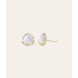 Shop All | Diamond Moonstone Stud Earrings - CaringForTots - Professional Baby and Children's Products | Caring for Growth, Caring for Every Moment