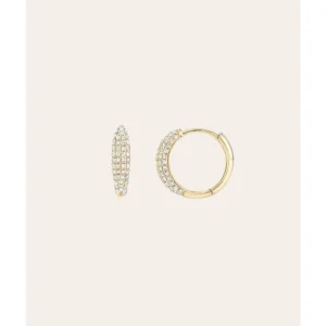 Shop All | Diamond Pave Dome Huggie Earrings - CaringForTots - Professional Baby and Children's Products | Caring for Growth, Caring for Every Moment