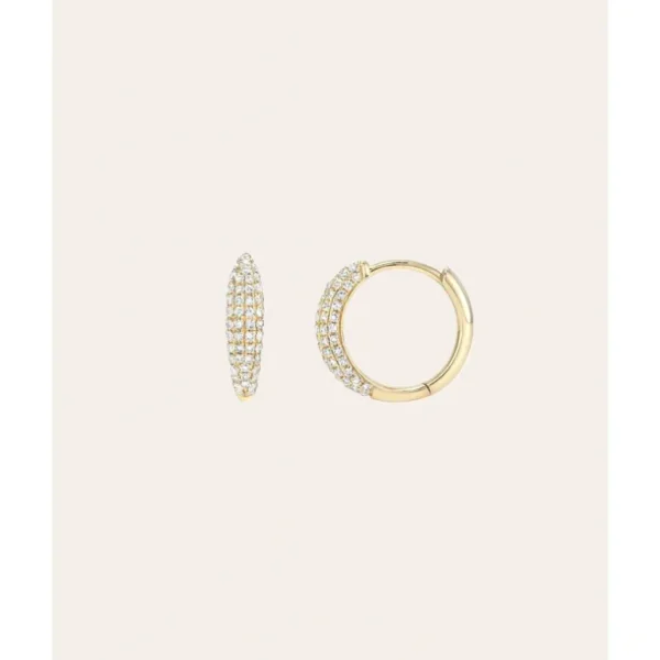 Shop All | Diamond Pave Dome Huggie Earrings - CaringForTots - Professional Baby and Children's Products | Caring for Growth, Caring for Every Moment