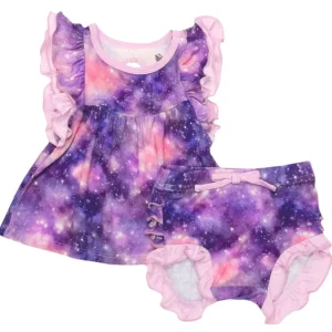 Shop All | Diamonds In The Sky Ruffle Peplum Bummie Set (3-24m) - CaringForTots - Professional Baby and Children's Products | Caring for Growth, Caring for Every Moment