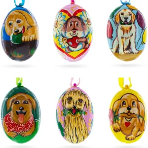 Shop All | 6 Dog Puppies- Golden Retriever And Labrador Wooden Christmas Ornaments 3 Inches - CaringForTots - Professional Baby and Children's Products | Caring for Growth, Caring for Every Moment