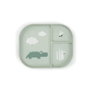 Shop All | Done by Deer Foodie Compartment Plate - Green - Croco - CaringForTots - Professional Baby and Children's Products | Caring for Growth, Caring for Every Moment