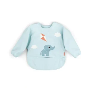 Shop All | Done by Deer Sleeved Pocket Bib - Blue - CaringForTots - Professional Baby and Children's Products | Caring for Growth, Caring for Every Moment