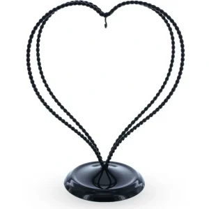 Shop All | Double Swirled Heart Black Metal Solid Round Base Ornament Display Stand 7.25 Inches - CaringForTots - Professional Baby and Children's Products | Caring for Growth, Caring for Every Moment