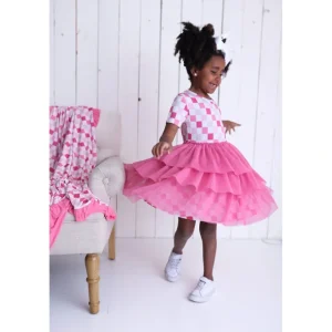 Shop All | Dreamy Pink Checkers Dream Tutu Dress - CaringForTots - Professional Baby and Children's Products | Caring for Growth, Caring for Every Moment