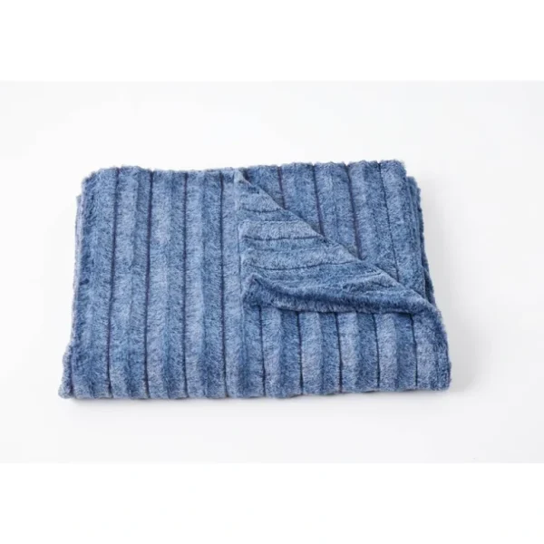 Shop All | Duotone Chambray Channel Faux Fur Crib Blanket - CaringForTots - Professional Baby and Children's Products | Caring for Growth, Caring for Every Moment