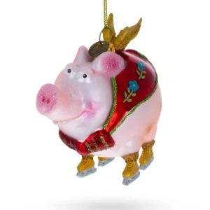 Shop All | Dynamic Flying Pig Superhero - Blown Glass Christmas Ornament - CaringForTots - Professional Baby and Children's Products | Caring for Growth, Caring for Every Moment