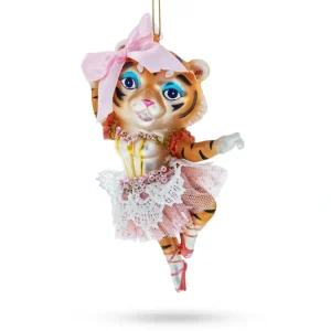 Shop All | Elegant Lady Tiger In Pink Dress - Blown Glass Christmas Ornament - CaringForTots - Professional Baby and Children's Products | Caring for Growth, Caring for Every Moment