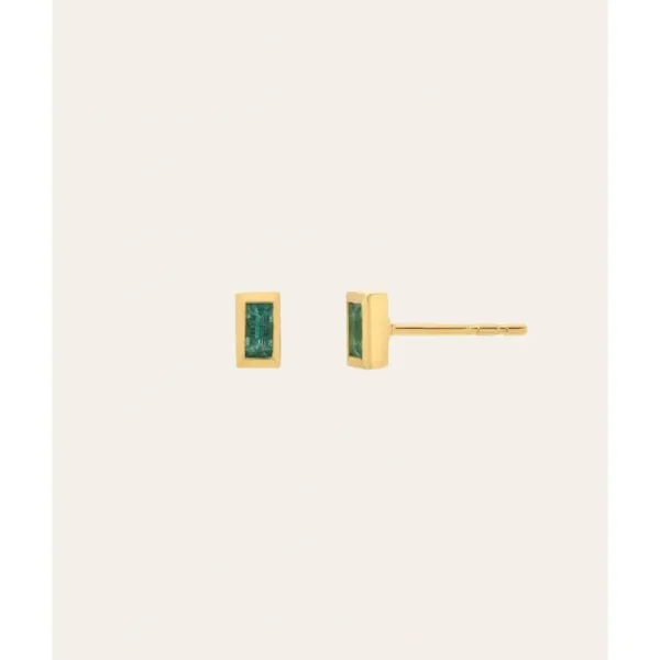 Clearance Emerald Baguette Stud Earrings - CaringForTots - Professional Baby and Children's Products | Caring for Growth, Caring for Every Moment
