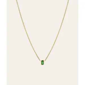 Outlet Emerald Cut Emerald Necklace - CaringForTots - Professional Baby and Children's Products | Caring for Growth, Caring for Every Moment