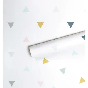 Best Enchanted - Children's Wallpaper - Triangles (pink, Grey) - CaringForTots - Professional Baby and Children's Products | Caring for Growth, Caring for Every Moment