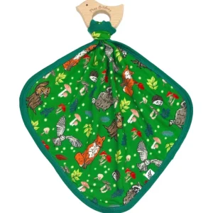 Best Enchanted Forest Woodland Animals Lovey With Wooden Teether - CaringForTots - Professional Baby and Children's Products | Caring for Growth, Caring for Every Moment
