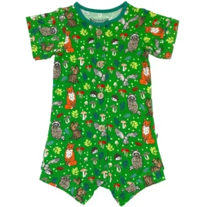 Best Enchanted Forest Woodland Animals Short Two-way Zippy Romper With Faux Buttons (0-24m) - CaringForTots - Professional Baby and Children's Products | Caring for Growth, Caring for Every Moment