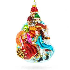Fashion Enchanting Cinderella And Prince - Blown Glass Christmas Ornament - CaringForTots - Professional Baby and Children's Products | Caring for Growth, Caring for Every Moment