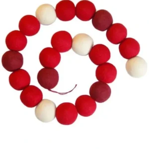 Best Enormous Christmas Garland - Extra Large Maroon, Red, And Cream Balls - 6' - CaringForTots - Professional Baby and Children's Products | Caring for Growth, Caring for Every Moment