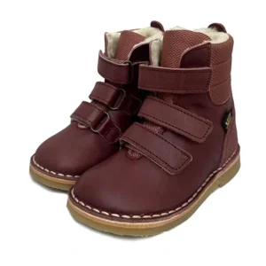 Best Ernest Kids Velcro Wool-Lined Boot Berry Leather - CaringForTots - Professional Baby and Children's Products | Caring for Growth, Caring for Every Moment