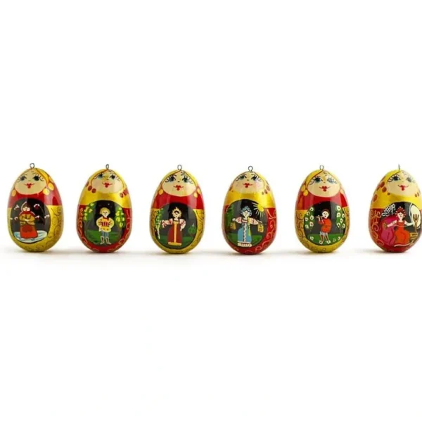 Shop All | 6 Fairy Tales Wooden Dolls Christmas Ornaments 2.25 Inches - CaringForTots - Professional Baby and Children's Products | Caring for Growth, Caring for Every Moment