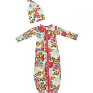 Discount Fall In Love Newborn Gown & Knot Hat Set - CaringForTots - Professional Baby and Children's Products | Caring for Growth, Caring for Every Moment