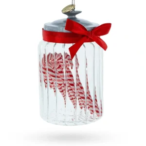 Shop All | Festive Candy Cane Jar - Blown Glass Christmas Ornament - CaringForTots - Professional Baby and Children's Products | Caring for Growth, Caring for Every Moment