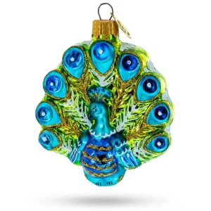 New Festive Peacock Glass Christmas Ornament - CaringForTots - Professional Baby and Children's Products | Caring for Growth, Caring for Every Moment