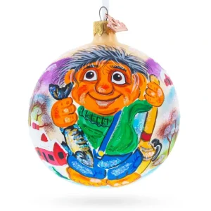 Outlet Fisherman's Catch: Troll The Fisherman Blown Glass Ball Christmas Ornament 4 Inches - CaringForTots - Professional Baby and Children's Products | Caring for Growth, Caring for Every Moment