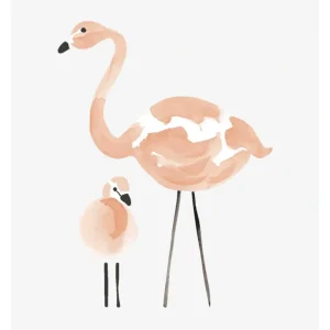 Best Flamingo - Big Wall Decals - Flamingo And Baby - CaringForTots - Professional Baby and Children's Products | Caring for Growth, Caring for Every Moment