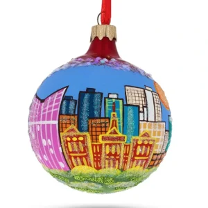 Clearance Fort Worth, Texas, Usa Glass Christmas Ornament 3.25 Inches - CaringForTots - Professional Baby and Children's Products | Caring for Growth, Caring for Every Moment